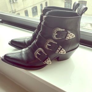 R13 Triple Buckle Ankle Boots
